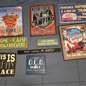 Colorful Camping Themed Wall Signs